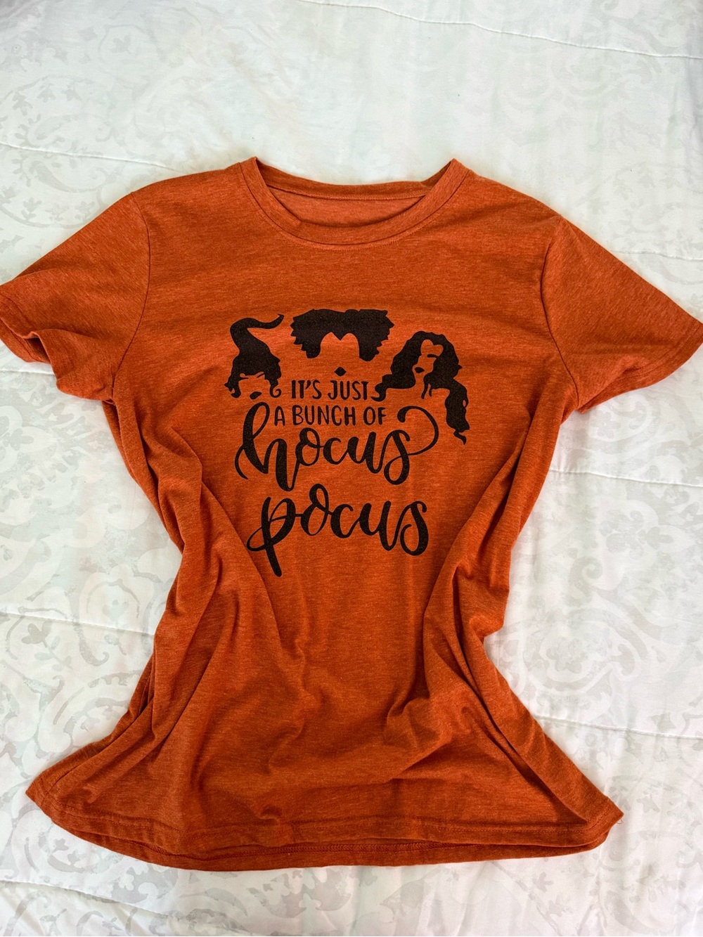 Women's Orange 'It's Just a Bunch of Hocus Pocus' Graphic Tee